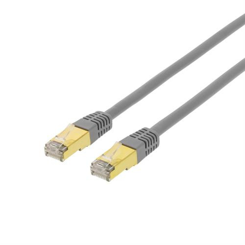 DELTACO S / FTP Cat7 patch cable, 0.3m, 600MHz, Delta-certified, LSZH, RJ45, gray / STP-703