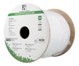 Cable DELTACO UTP, 100m, CAT6a, white / TP-54C