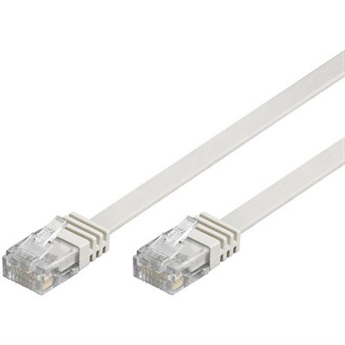 DELTACO U / UTP Cat6 patch cable, flat, 0.5m, 250MHz, white / TP-60V-FL