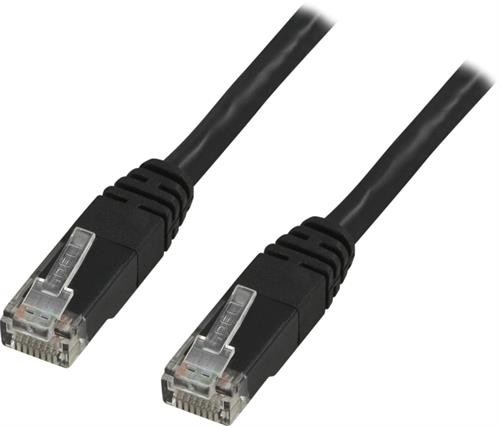 DELTACO U / UTP Cat6 plākstera kabelis, LSZH, 1m, melns
