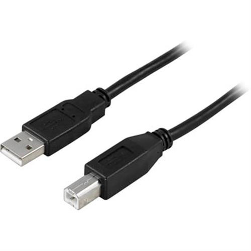 DELTACO USB 2.0 kabelis A tips - B tipa korpuss 5m, melns