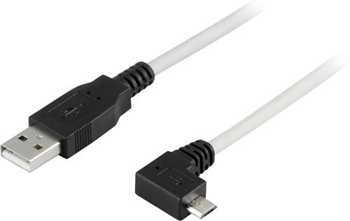 Cable DELTACO USB 2.0, 2m, gray / USB-302C