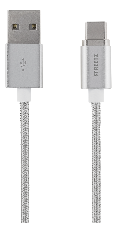 Magnetic cable STREETZ USB 2.0, USB-C, 1m, silver / USBC-1271