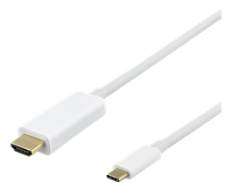 DELTACO USB-C to HDMI cable, 0,5m, 4K, HDCP 2.2, 3D DELTACO white / USBC-HDMI1006-K