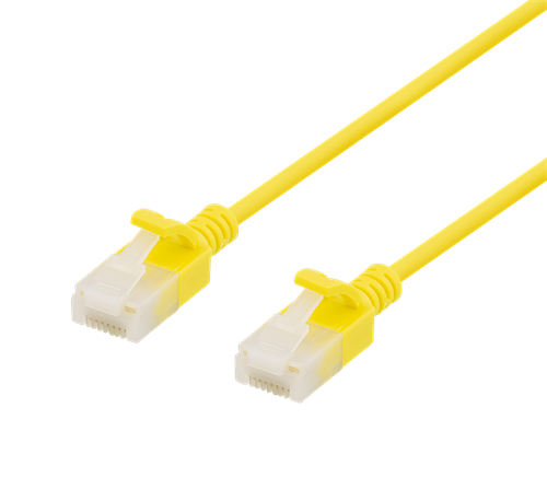 DELTACO U / UTP Cat6a patch cable, 3.5mm, 0.3m, 500MHz, LSZH, yellow / UUTP-1003
