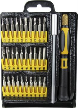  Precision bit kit with one handle, bit holder and 30 bits DELTACOIMP orange / black  / VK-249