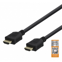 DELTACO Premium High Speed HDMI kabelis, 4K@60Hz, 1m, svart