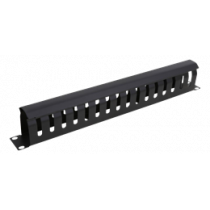 Cable management, metal 1U DELTACO black / 19-25