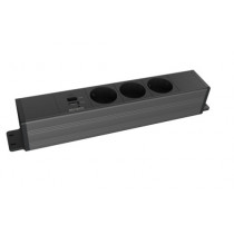 BIROJA kontaktligzda zem galda, 3 kontaktligzdas, 1x21 W A+C USB, GST18 vāciņi