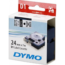 Tape DYMO D1 24mm x 7m, black on white / S0720930 53713