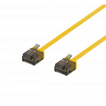 U/UTP Cat6a plākstera kabelis, plakans, 0,5 m, 1 mm biezs, dzeltens