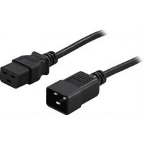 Grounded extension / extension cable, straight IEC 60320 C19 for straight IEC 60320 C20 , max 250V / 16A, 2m  DELTACO black / DEL-112NA
