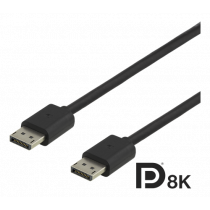 DELTACO DisplayPort kabelis, DP 1.4, 7680x4320 60Hz, 1m, melns