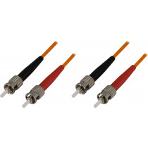 OM1 šķiedras kabelis, ST - ST, duplekss, UPC, 62,5/125, 2m, oranžs