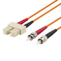 OM1 fiber cable DELTACO, SC - ST, duplex, UPC, 62.5/125, 2m, orange / FB-42