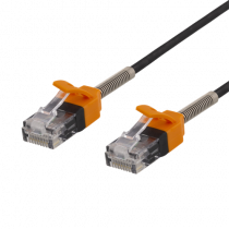 Cable DELTACO GAMING Cat6a, U/UTP, 500MHz, 2m, black / GAM-036