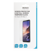 DELTACO ekrāna aizsargs Xiaomi Mi Max 3, 2.5D stiklam, pilnekrāna režīmā