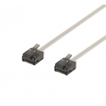 DELTACO U / UTP Cat6a patch cable, flat, 0.3m, 1mm thick, 500MHz, gray UUTP-2000