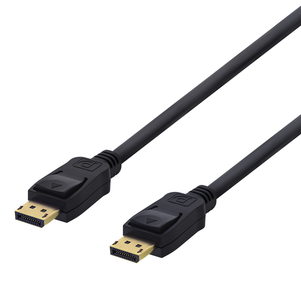 Cable DELTACO DisplayPort cable, 4K UHD, 21.6 Gb/s, 2m, black / DP-1020-K / R00110002