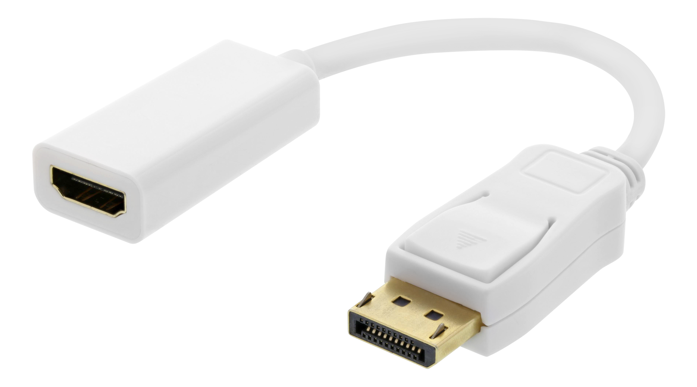 Adapter DELTACO HDMI - DisplayPort, 4K UHD 60Hz, 0.2m, white / 00110023
