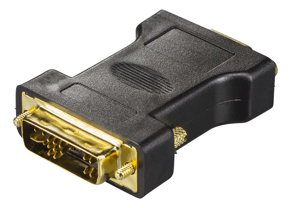 DVI-A - VGA adapter DELTACO 1920x1200 60Hz, black / DVI-4-K / R00120001