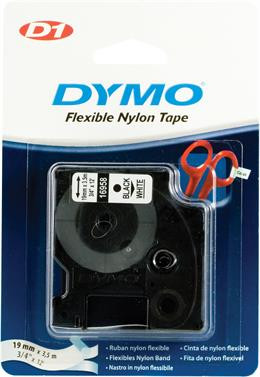  D1, marking tape in nylon, 19 mm, black text on white tape, 3.5 m DYMO / 16958 / S0718050
