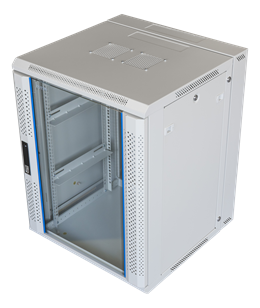 TOTEN System Z, 19” wall mounted cabinet, 15U, 600x600, glass TOTEN white (ZH6615.6100) / 19-6615V 