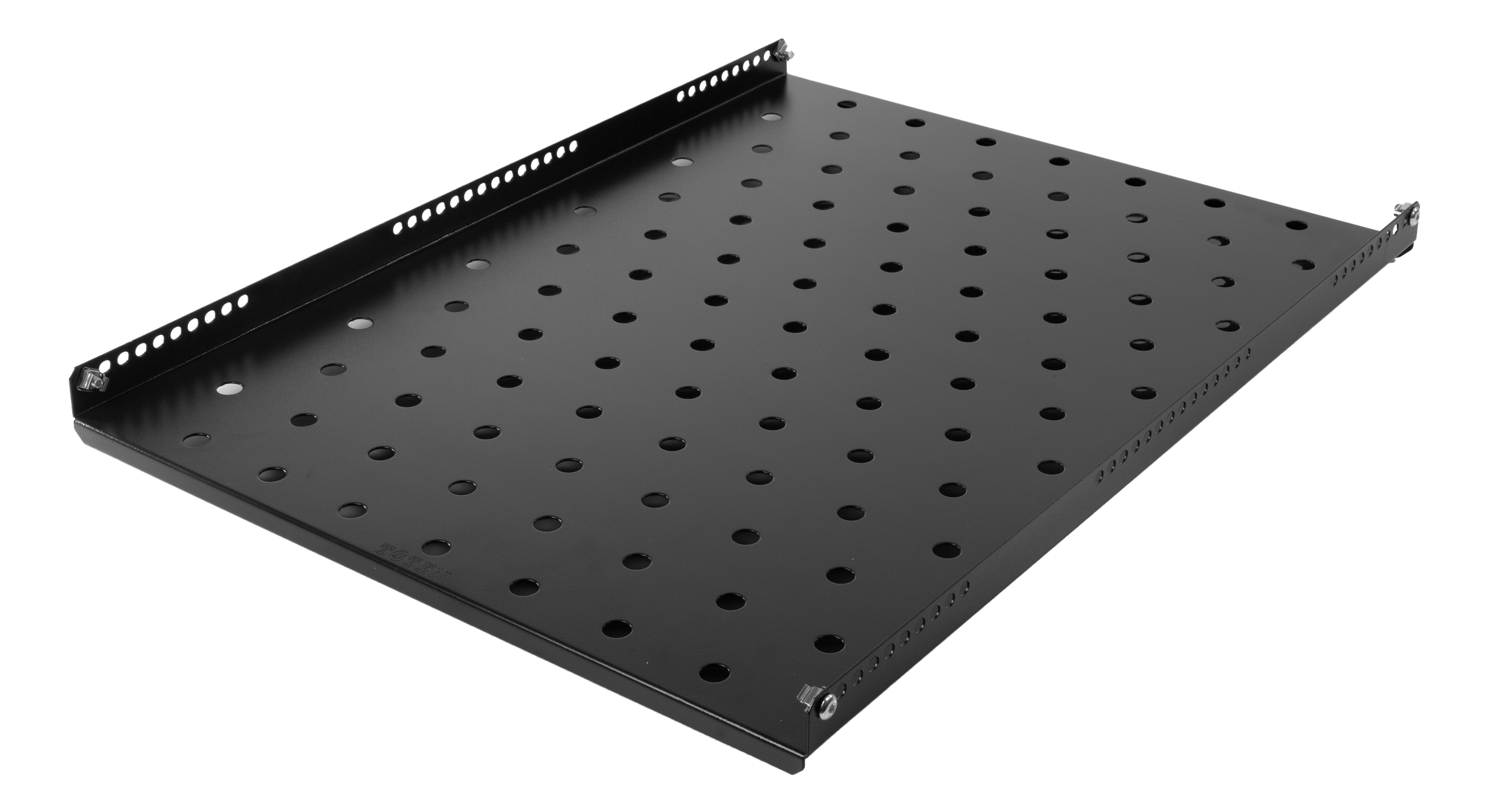 Fixed shelf TOTEN System G for 19" cabinet, for 1000/1200 deep cabinet, 60kg, black / 19-FH60G