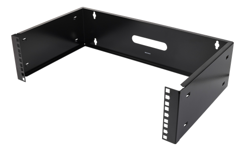 DELTACO 19" wall mount, 3U, max 25kg, steel construction, black/ 19-WMB3