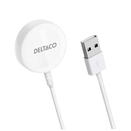 Apple Watch charger DELTACO USB A 1 m fixed cable AWC 100 1902103 Wall Charger Mobile Accessories Accessories