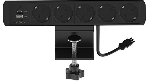 On-desk Outlet DELTACO OFFICE, 5 outlets, 1x21W A+C USB charger, GST18 cable connector / GT-1005 / 1902242