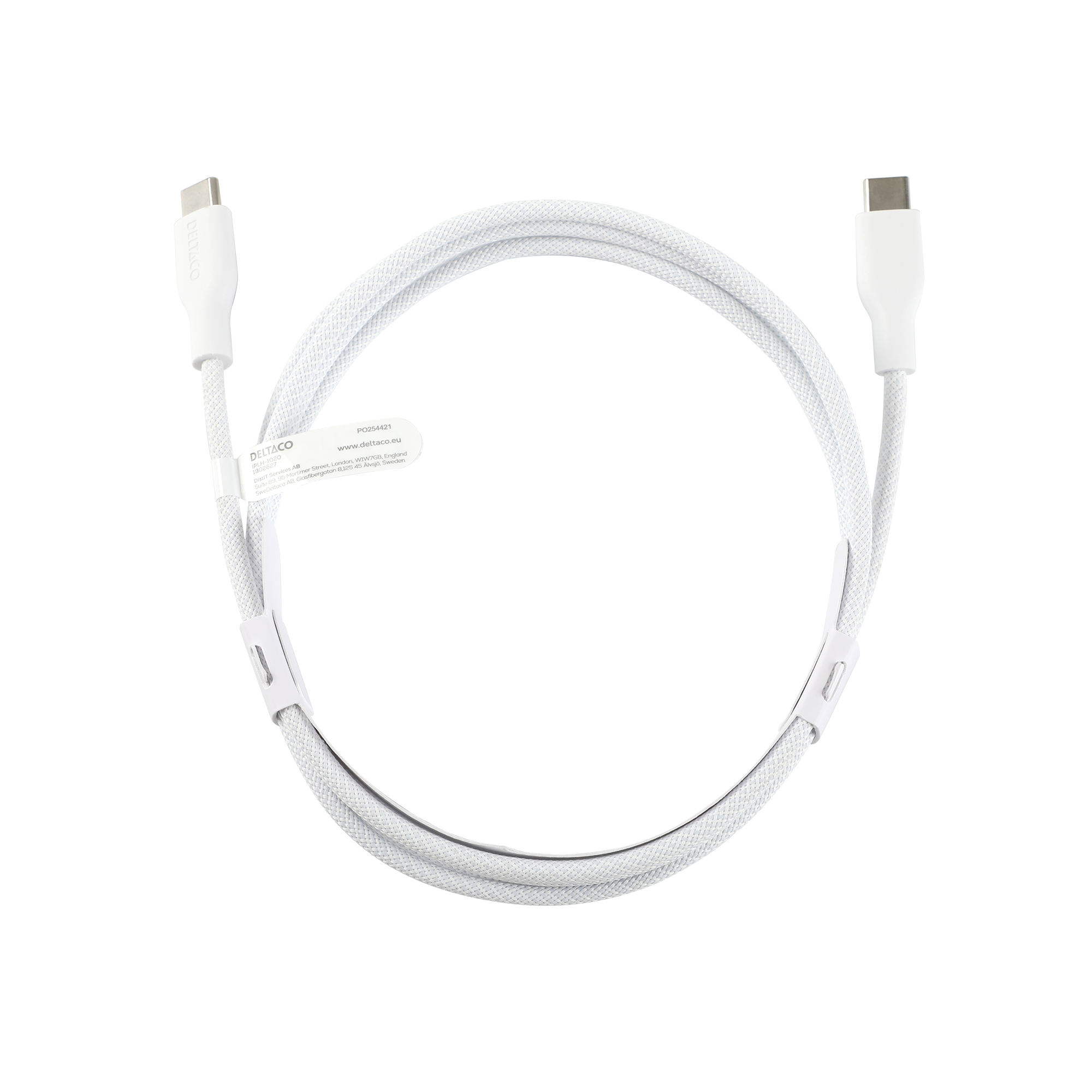 USB-C to USB-C charging cable DELTACO, 60W, 2m, white / IPLH-1020 / 1902627