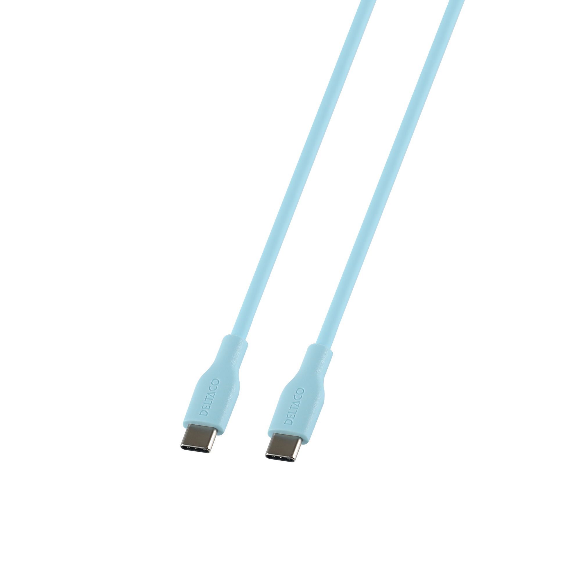 USB-C - C charging cable DELTACO, USB2.0, SPR, silicone, 1,5m, Turquoise / USBC-2015TU / 1903065