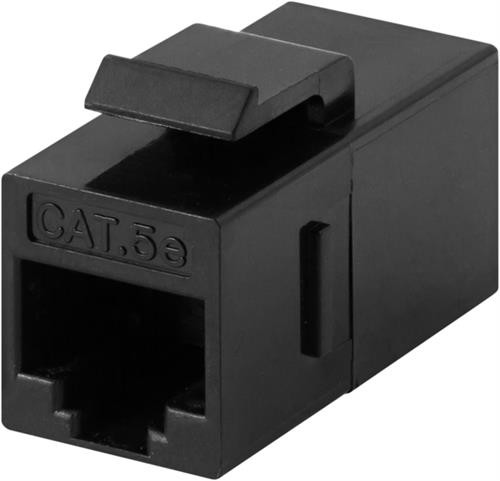 DELTACO Connector for keystone mounting, UTP (unshielded) Cat5e, ho-ho, black / 396-8