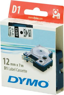 Tape DYMO D1 12mm x 7m, vinyl, black on white / S0720530 45013