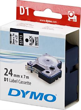 Tape DYMO D1 24mm x 7m, black on white / S0720930 53713