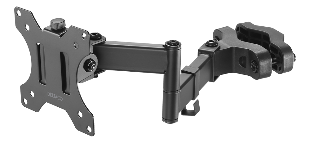 Monitor arm DELTACO OFFICE for pole mounting, 17-32", up to 8kg, tilt, swivel, rotate, black / ARM-0305