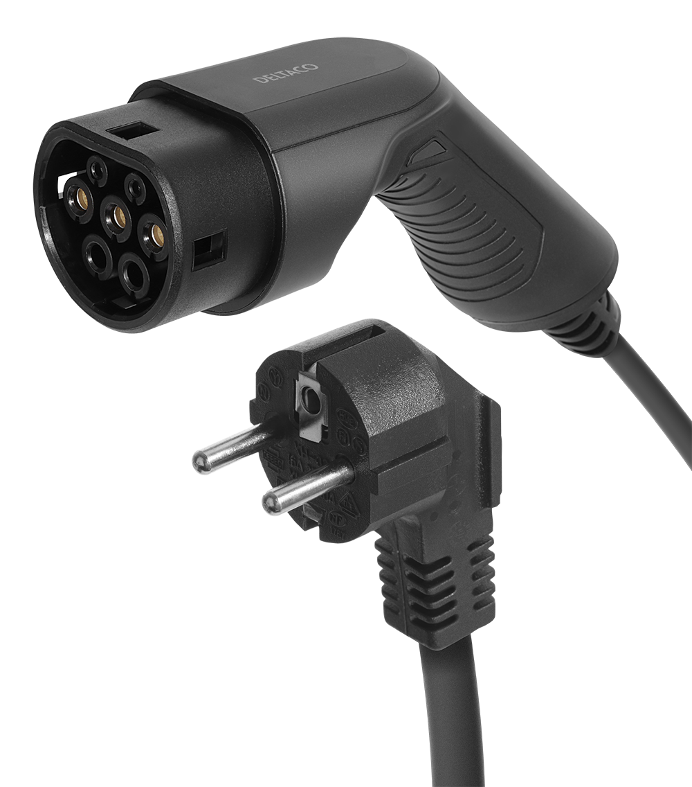 Charging cable DELTACO e-Charge Mode2, Schuko - type 2, 6-16A, 4+1,5M / EV-1226
