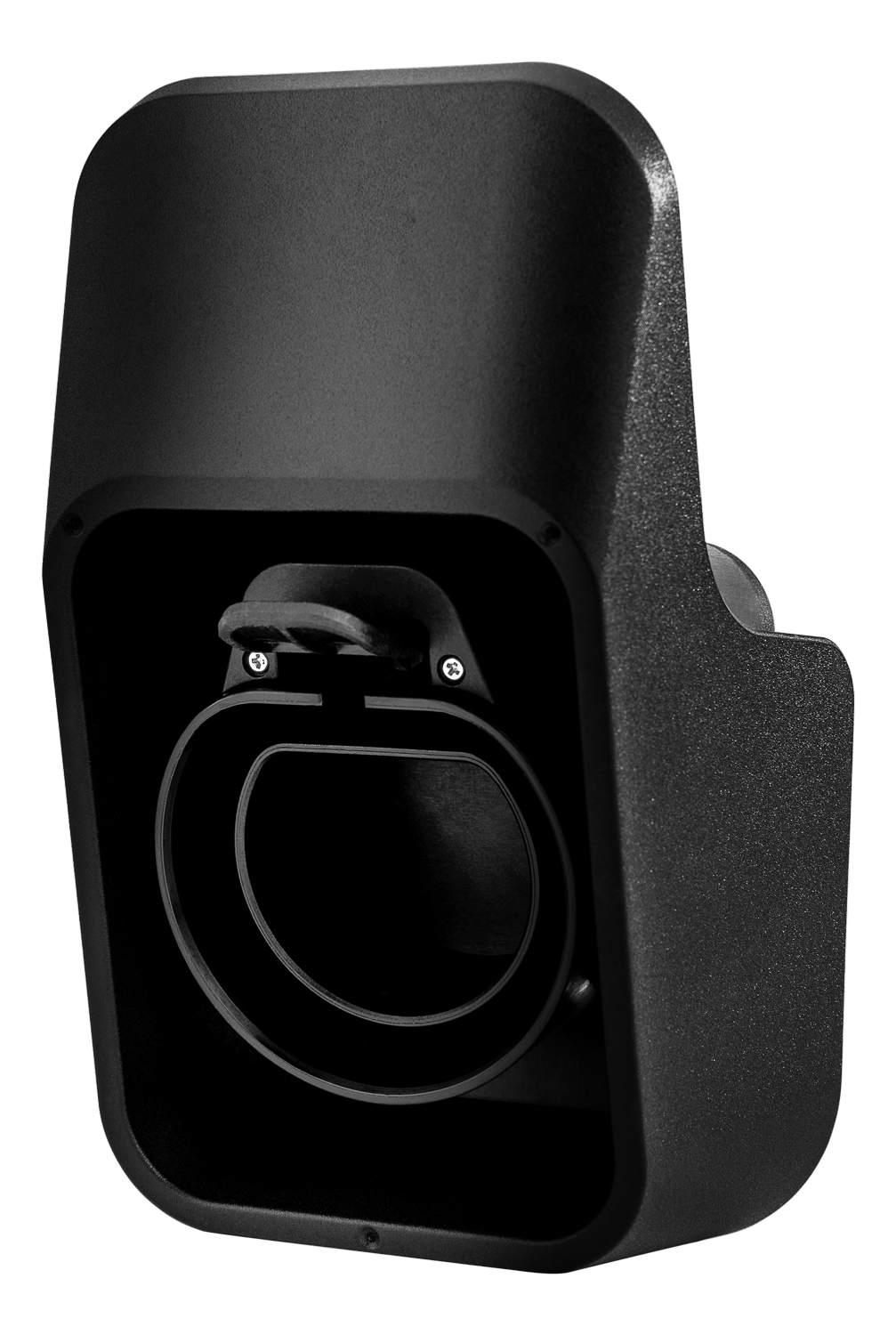 Wall bracket with cable holder  DELTACO eCharge for Type2 charging connector, protects against dirt, black / EV-5105