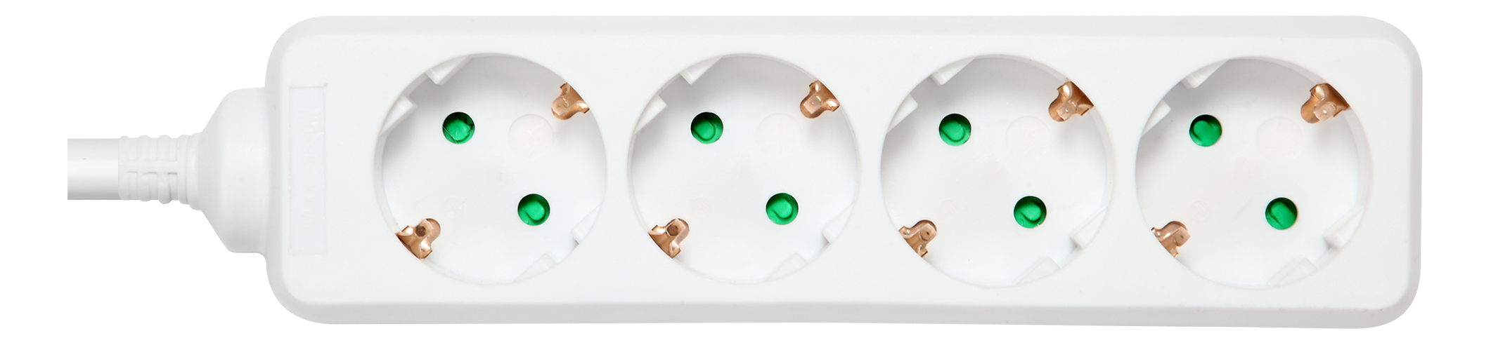 Earthed power strip DELTACO 4x CEE 7/3, 1x CEE 7/7, child protected, 1.5m, white / GT-0400