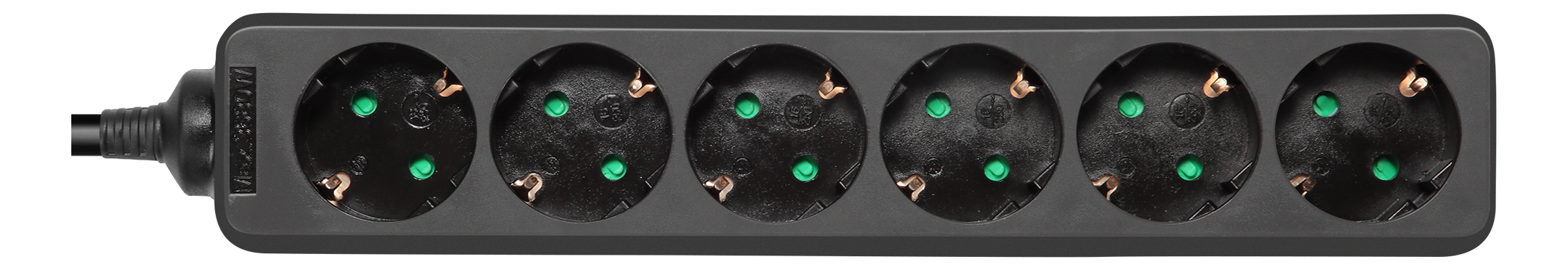 Earthed power strip DELTACO 6x CEE 7/3, 1x CEE 7/7, child protected, 5m, black / GT-0622