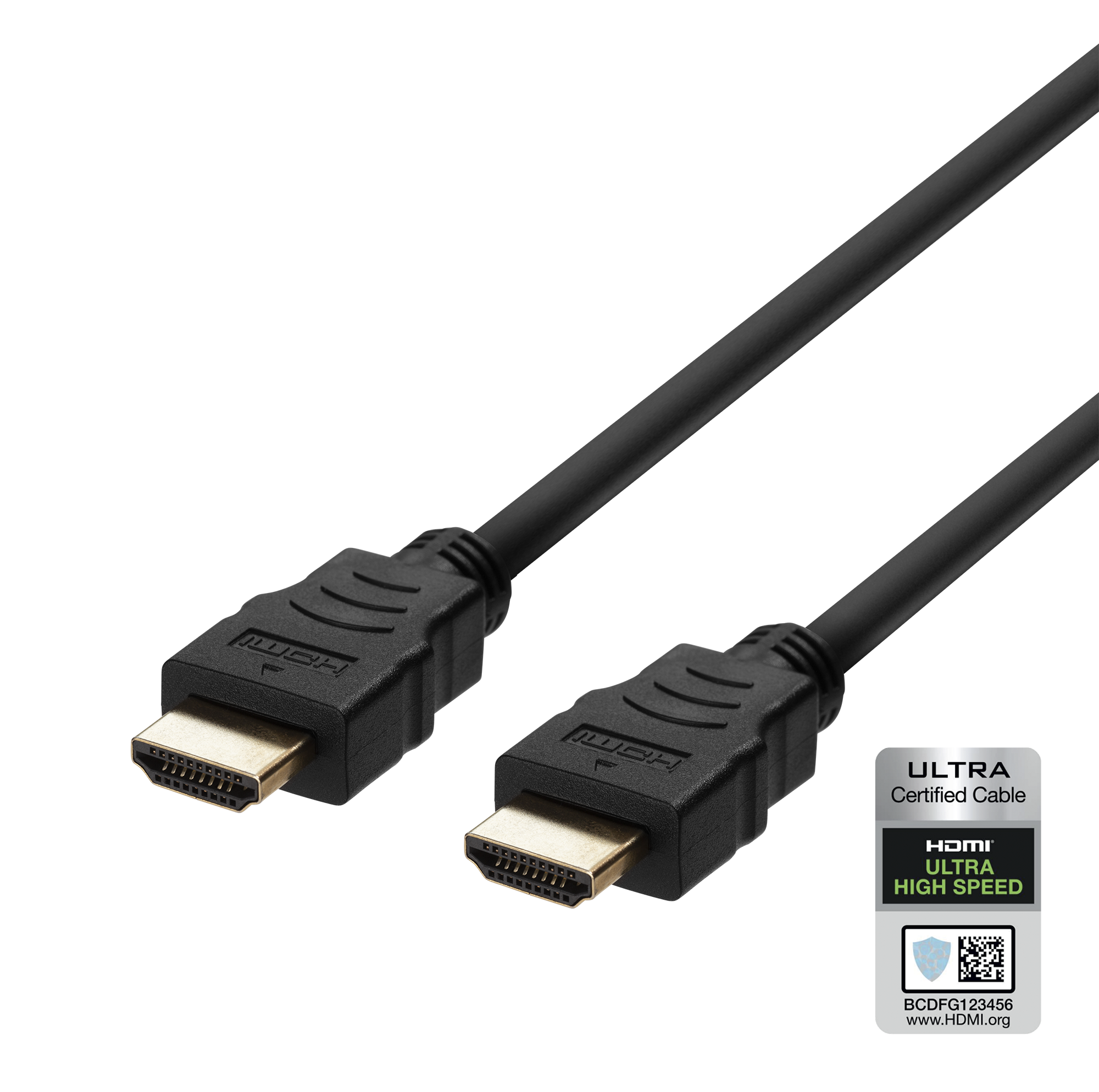 Cable DELTACO Ultra High Speed HDMI, ARC, QMS, 8K in 60Hz, 4K UHD in 120Hz, 1m, black / HU-10-R