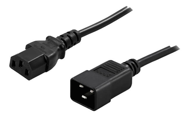 IEC extension cable PowerWalker 10A, C13/C20, 180cm, black / PWALK-0182