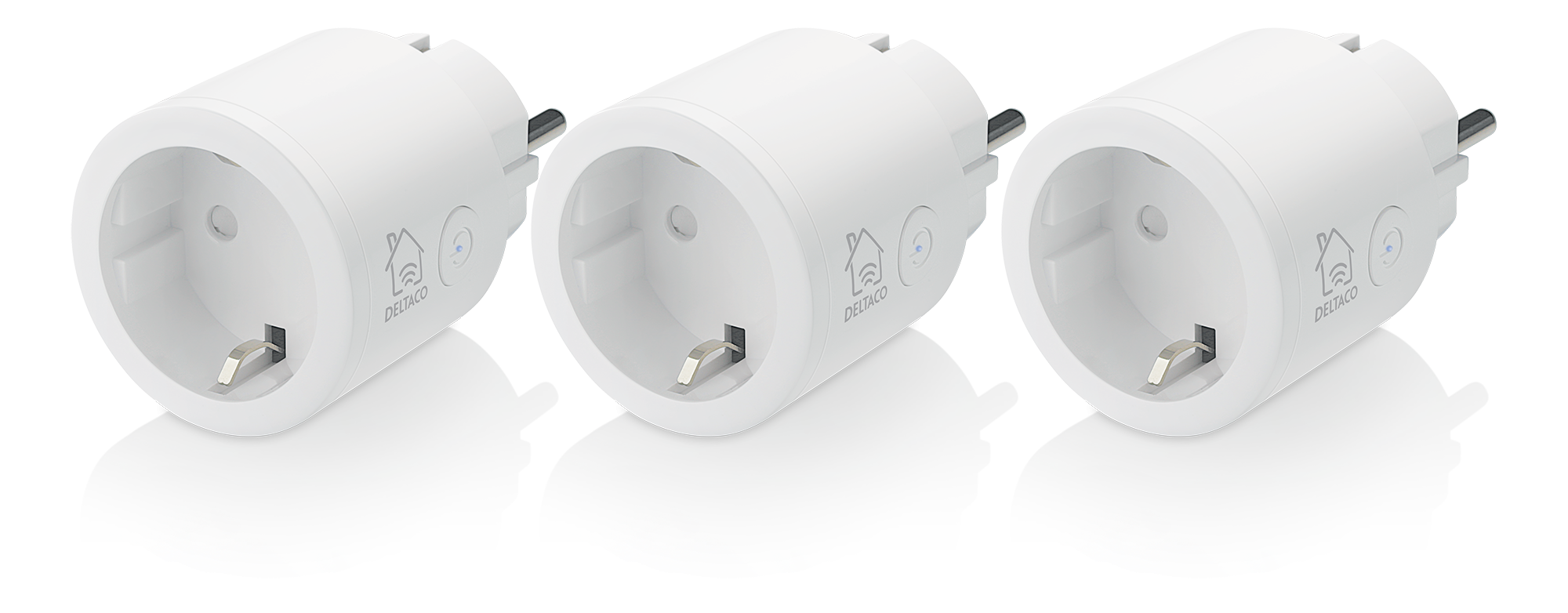 Switch DELTACO SMART HOME WiFi 2.4GHz, 1xCEE 7/3, 10A, timer, 220-240V, 3-pack, white / SH-P01-3P