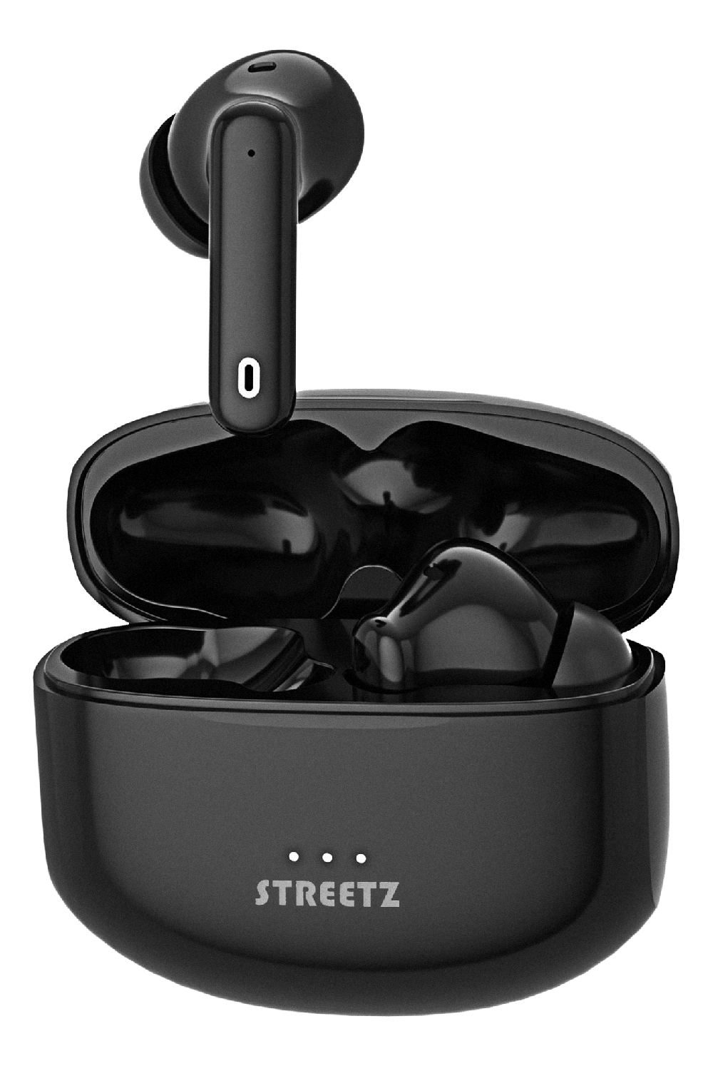 In-ear earphones STREETZ True Wireless Stereo, ANC, matte black / TWS-116