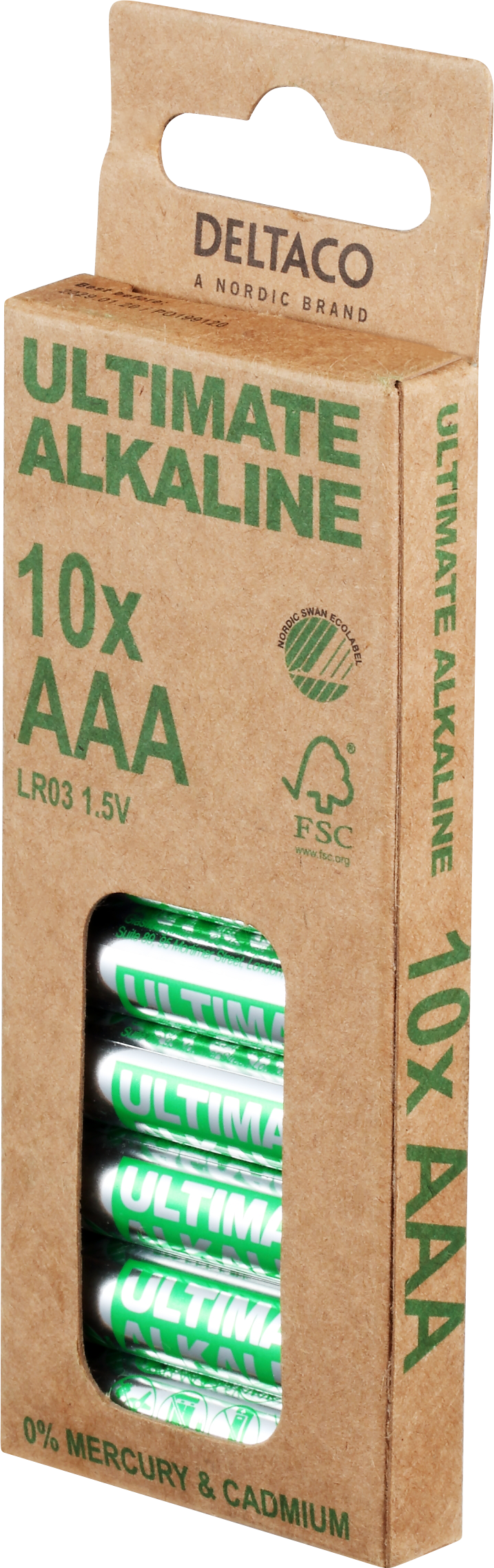 Ultimate Alkaline AAA battery DELTACO Nordic Swan Ecolabelled, 10-pack /  ULT-LR03-10P