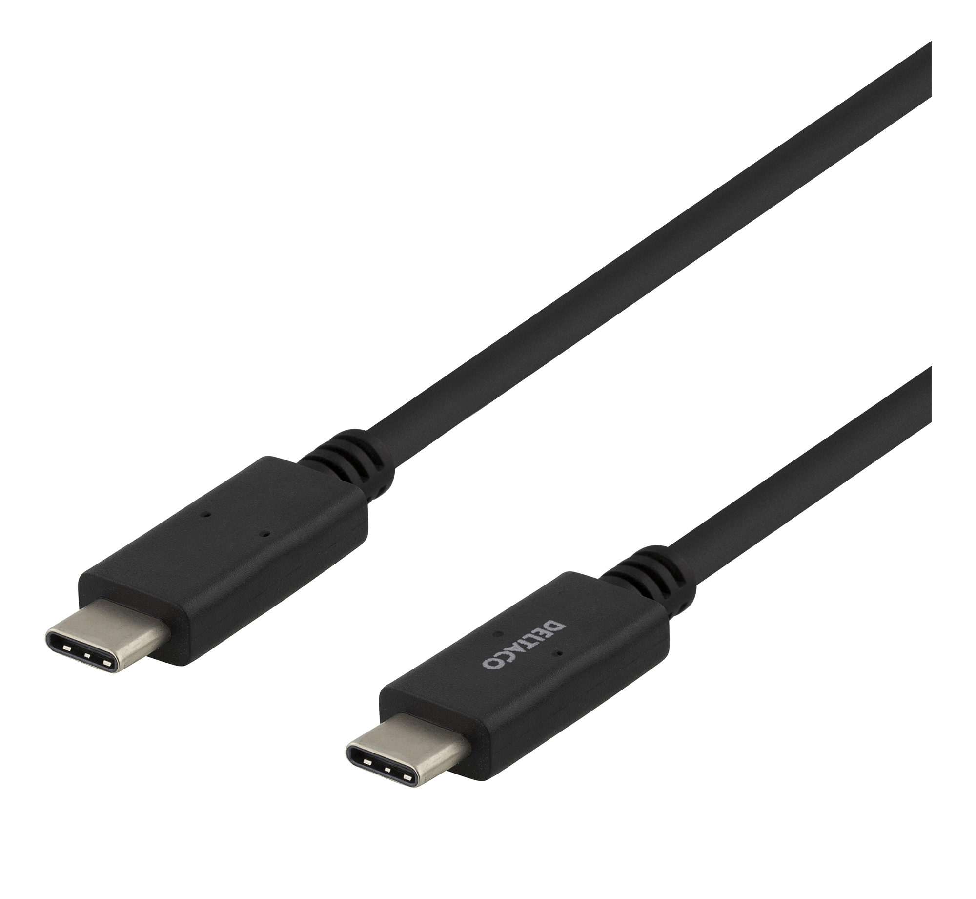 Cable DELTACO USB 2.0, Type C - Type C, 1m, black / USBC-2001M