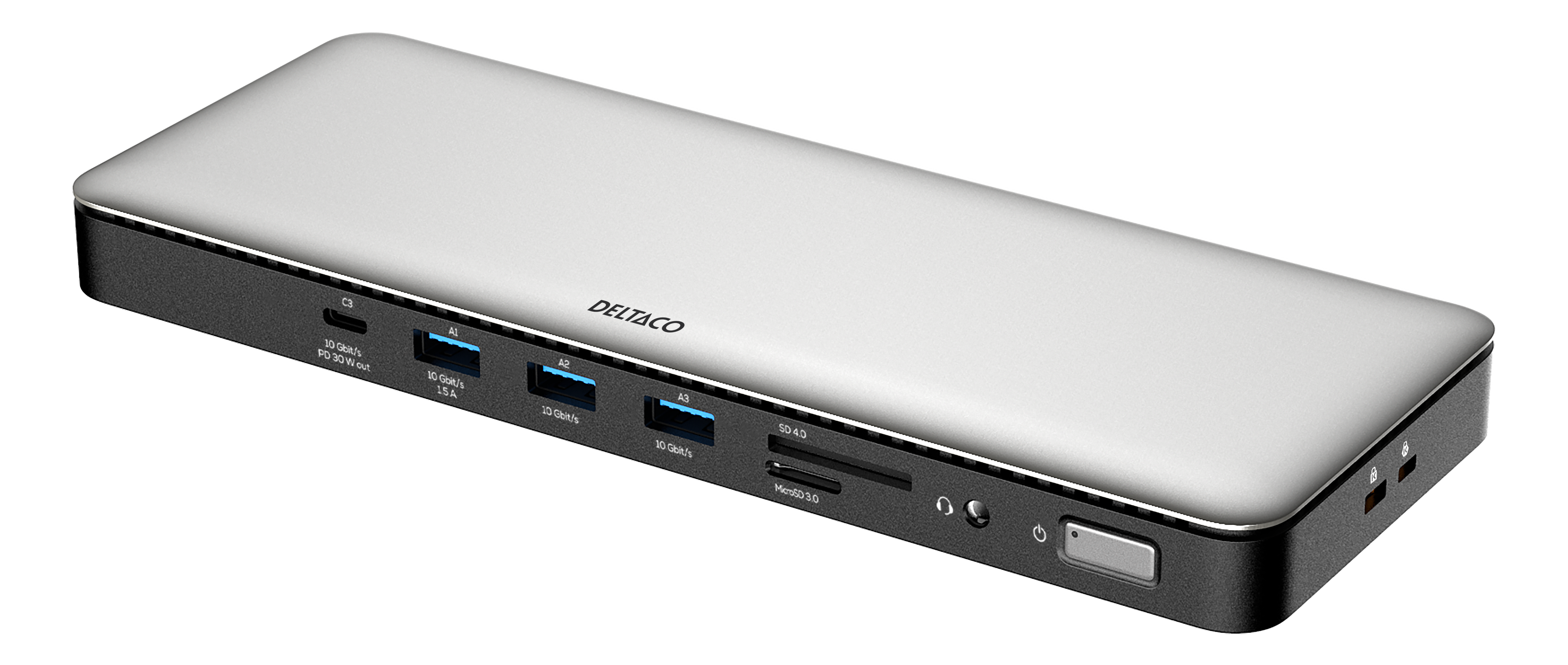 15-in-1 USB-C docking station DELTACO, tripple display, 2x HDMI, DP, USB-C, USB-A, RJ45, SD / USBC-HDMI29 / 1902424