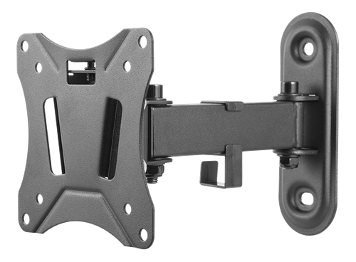 Full-articulating wall mount DELTACO OFFICE tiltable, swivel, 13"-27", 25kg, 75x75-100-100, black / ARM-0250