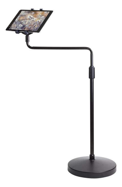 DELTACO floor stand for tablets, 7 "- 10.1", 74.5-116.5 cm adjustable height, 360 ° rotation, 90 ° tilt, black  ARM-445